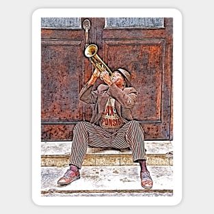 Trumpeter in Havana in Cuba Sticker